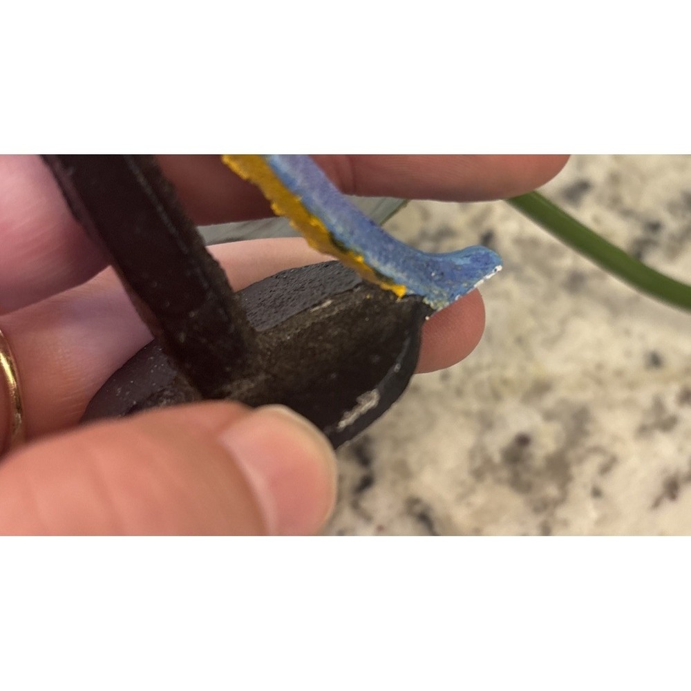 Vintage Cast Iron Parrot Bottle Opener On Stand Hand Painted Barware Island Vibe - Picture 11 of 12